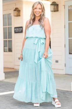 Bahama Breeze Dress, Aqua Blue