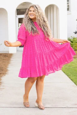 Be My Guide Dress, Hot Pink -Deals Swish Tex Store BeMeGuideDress HotPink 0203