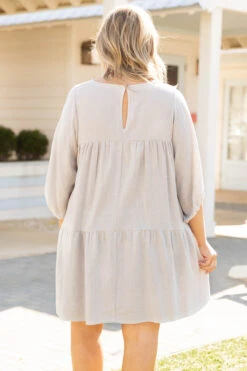 Bite Of Style Dress, Oatmeal -Deals Swish Tex Store BiteOfStyleDress Oatmeal 9355