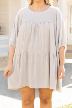 Bite Of Style Dress, Oatmeal -Deals Swish Tex Store BiteOfStyleDress Oatmeal 9356