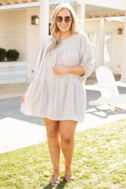 Bite Of Style Dress, Oatmeal -Deals Swish Tex Store BiteOfStyleDress Oatmeal 9361