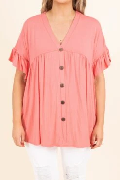 Bittersweet Beginnings Top, Coral 11 Bittersweet Beginnings Top, Coral -Deals Swish Tex Store BittersweetBeginningsTop Coral 9732