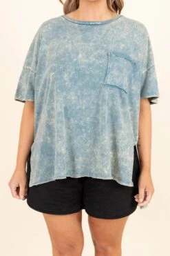 Bleach Gone Right Top, Teal -Deals Swish Tex Store BleachGoneRightTop Teal 2