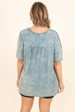 Bleach Gone Right Top, Teal -Deals Swish Tex Store BleachGoneRightTop Teal