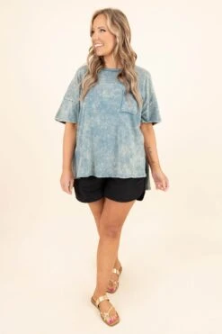 Bleach Gone Right Top, Teal -Deals Swish Tex Store BleachGoneRightTop Teal 5