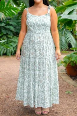 Blessed Be The Day Maxi Dress, Cream-Olive -Deals Swish Tex Store BlessedBeTheDayMaxiDress.Cream Olive 2