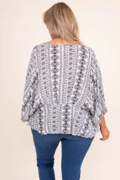 Blooming Perfection Top, Ivory-Black -Deals Swish Tex Store BloomingPerfectionTop Ivory Black 8634