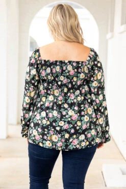 Busy Night Out Blouse, Black-Yellow -Deals Swish Tex Store BusyNightOutBlouse Black Yellow 3325