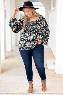 Deals Swish Tex Store -Deals Swish Tex Store BusyNightOutBlouse Black Yellow 3331