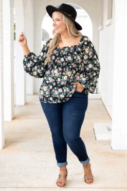 Busy Night Out Blouse, Black-Yellow -Deals Swish Tex Store BusyNightOutBlouse Black Yellow 3332