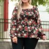 Busy Night Out Blouse, Red-Mustard 2 Busy Night Out Blouse, Red-Mustard -Deals Swish Tex Store BusyNightOutBlouse Red Mustard