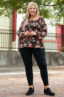 Busy Night Out Blouse, Red-Mustard -Deals Swish Tex Store BusyNightOutBlouse Red Mustard 2