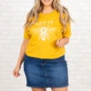Buzzing Around Tee, Heather Mustard -Deals Swish Tex Store BuzzingAroundTee HeatherMustard 0157
