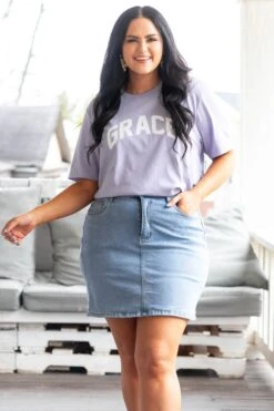Call Me Grace Tee, Dark Lavender