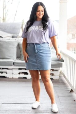 Call Me Grace Tee, Dark Lavender -Deals Swish Tex Store CallMeGraceTee Lavender 1318