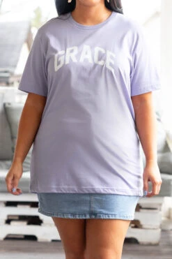 Call Me Grace Tee, Dark Lavender -Deals Swish Tex Store CallMeGraceTee Lavender 2