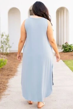 Cannot Imagine Maxi Dress, Ash Blue -Deals Swish Tex Store CannotImagineMaxiDress AshBlue 2