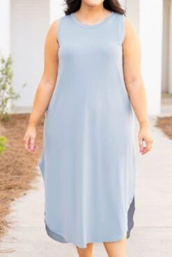 Cannot Imagine Maxi Dress, Ash Blue -Deals Swish Tex Store CannotImagineMaxiDress AshBlue