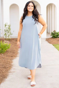 Cannot Imagine Maxi Dress, Ash Blue -Deals Swish Tex Store CannotImagineMaxiDress AshBlue 4