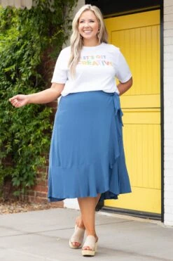 Casual Daze Skirt, Slate Blue -Deals Swish Tex Store CasualDazeSkirt SlateBlue 2