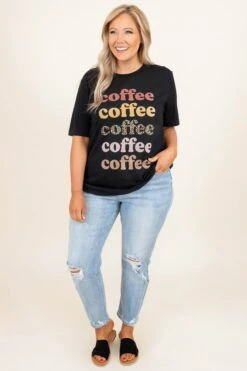 Coffee Lover Tee, Vintage Black -Deals Swish Tex Store CoffeeLoverTee VintageBlack 4