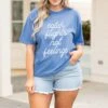 Comfort Colors: Catch Flights Not Feelings Tee, Mystic Blue