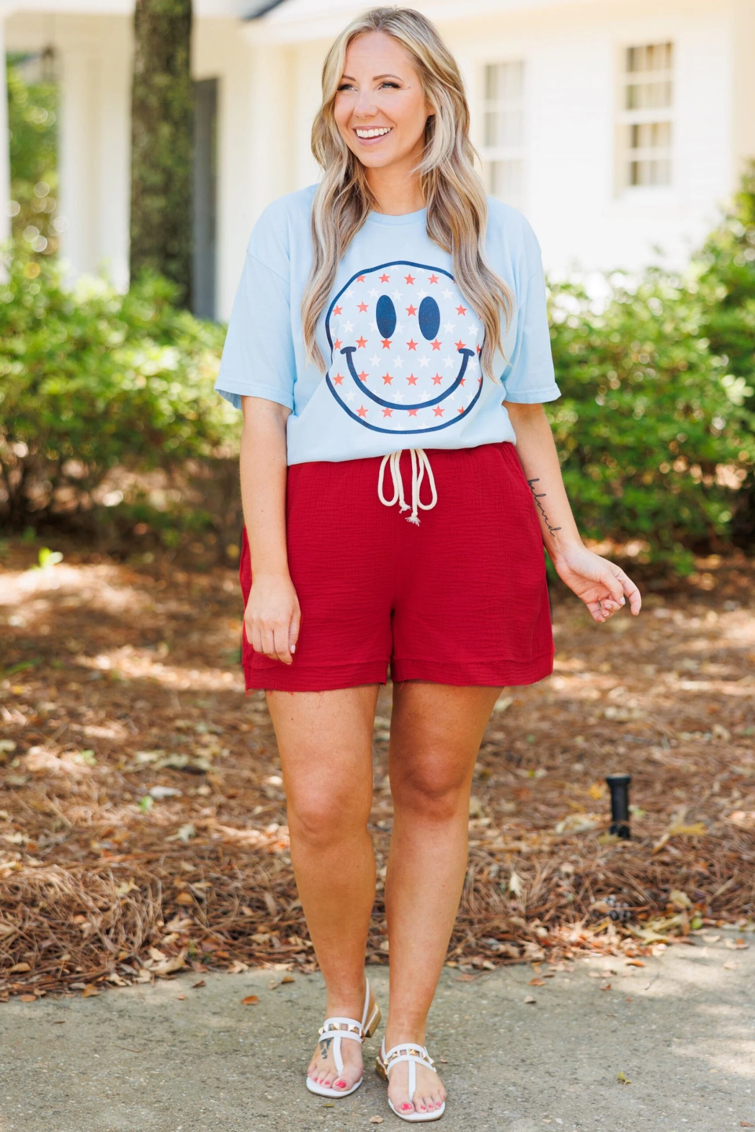 Comfort Colors: Stars Make Me Smile Tee, Chambray 4 Comfort Colors: Stars Make Me Smile Tee, Chambray - Image 2