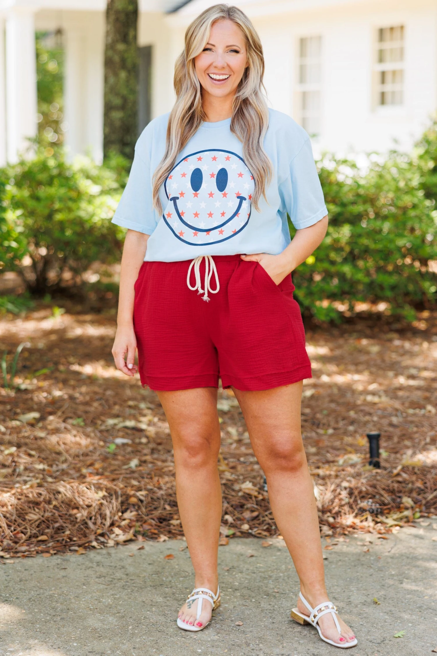 Comfort Colors: Stars Make Me Smile Tee, Chambray 5 Comfort Colors: Stars Make Me Smile Tee, Chambray - Image 3