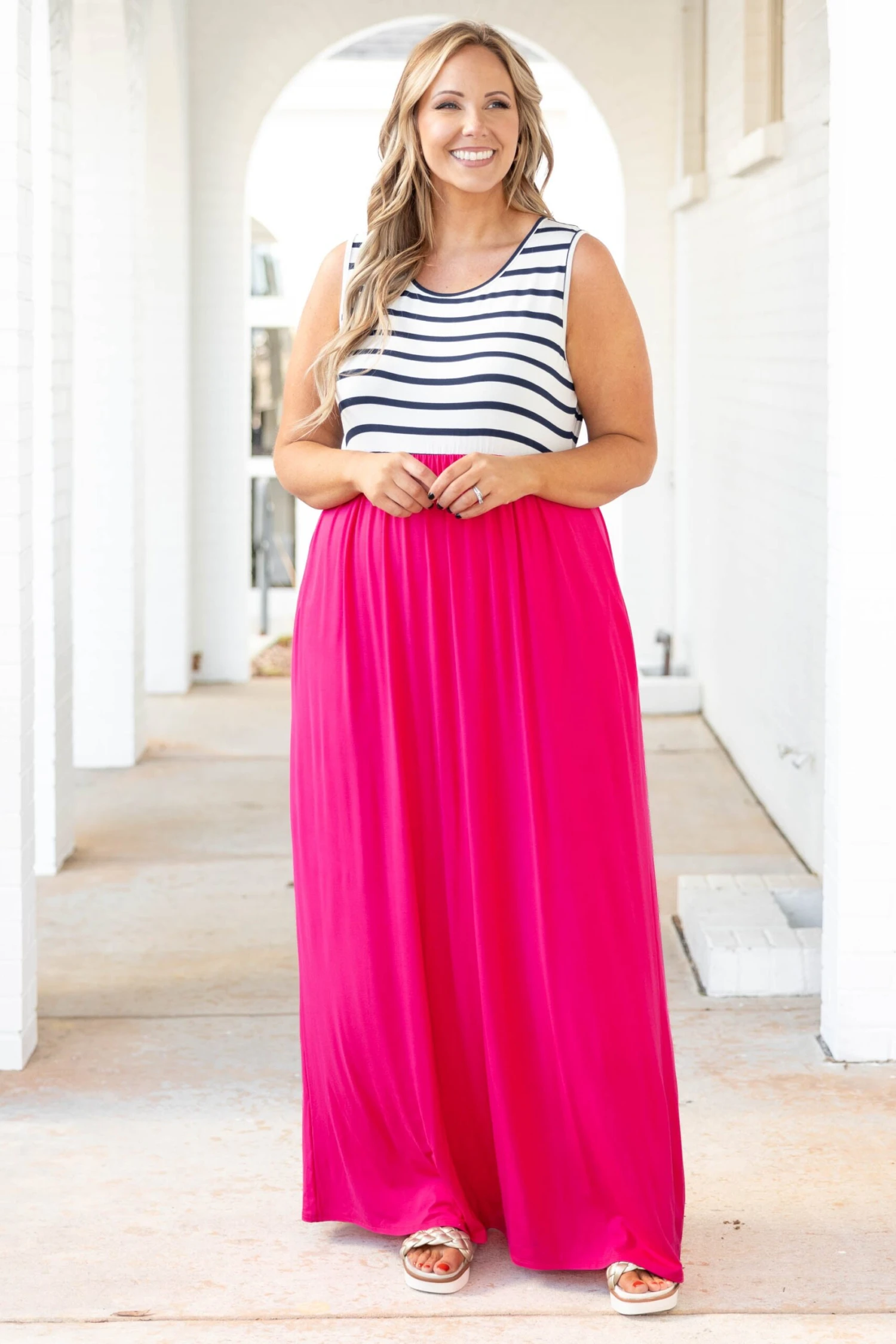 Cool By The Pool Maxi Dress, Fuchsia 4 Cool By The Pool Maxi Dress, Fuchsia - Image 2