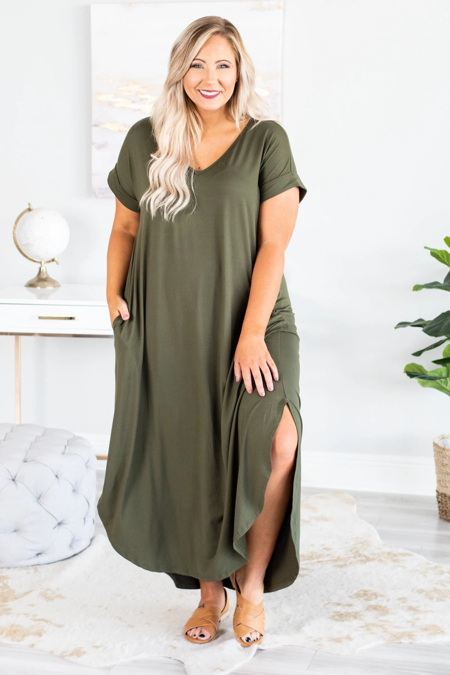 Crossroad Ahead Dress, Olive 4 Crossroad Ahead Dress, Olive - Image 2