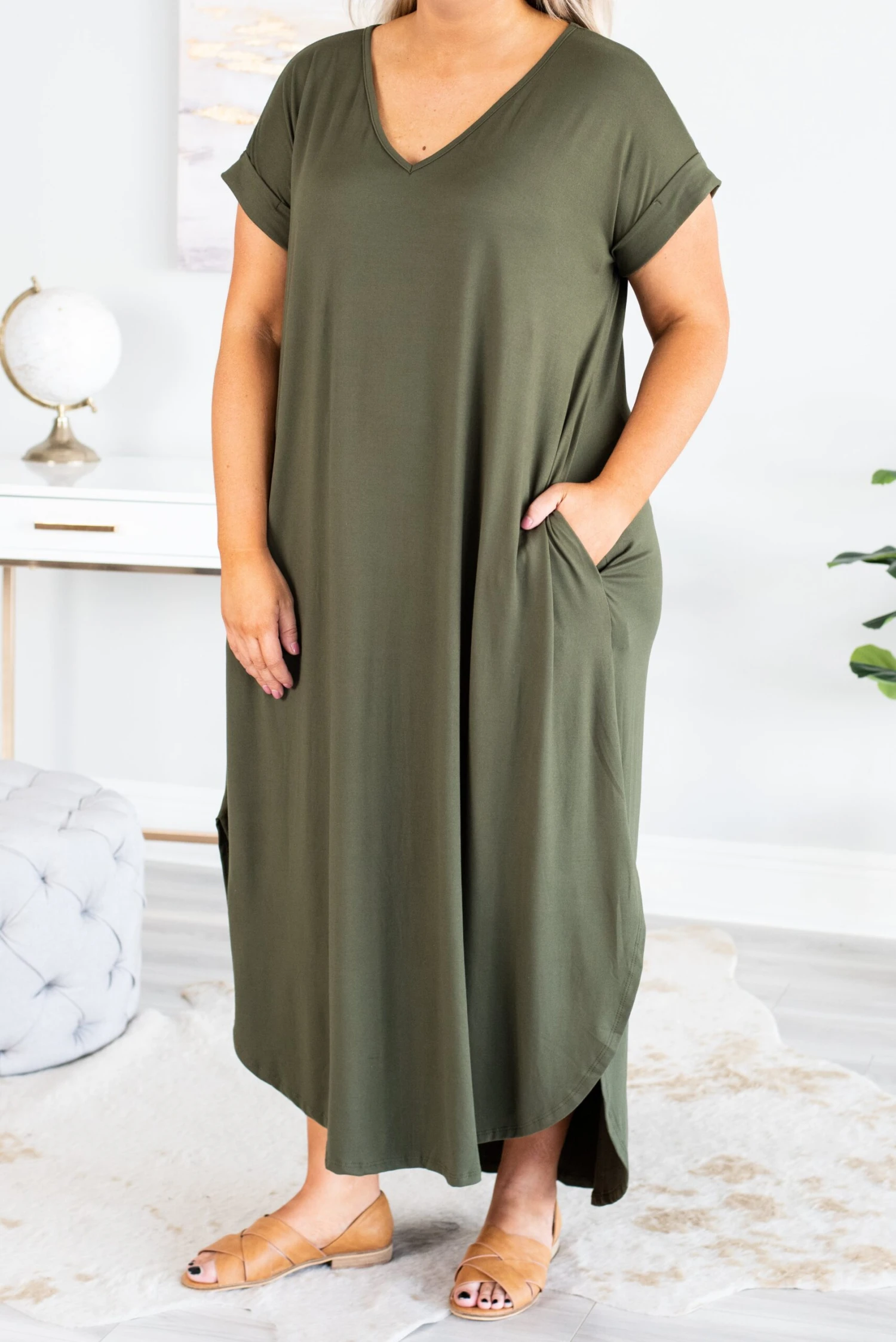 Crossroad Ahead Dress, Olive 5 Crossroad Ahead Dress, Olive - Image 3