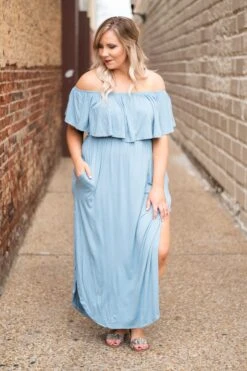 By The Boardwalk Maxi Dress, Chambray