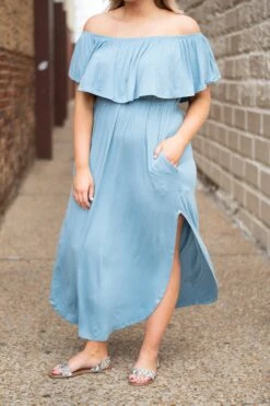 By The Boardwalk Maxi Dress, Chambray -Deals Swish Tex Store DSC8606ed