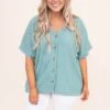 Nine To Five Blouse, Sage -Deals Swish Tex Store DSC 1762