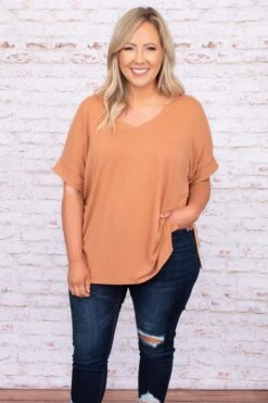 Comfy Travels Top, Camel