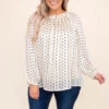 Connect These Dots Blouse, Cream -Deals Swish Tex Store DSC 6211