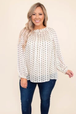 Connect These Dots Blouse, Cream