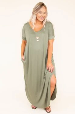 All Summer Long Maxi Dress, Light Olive