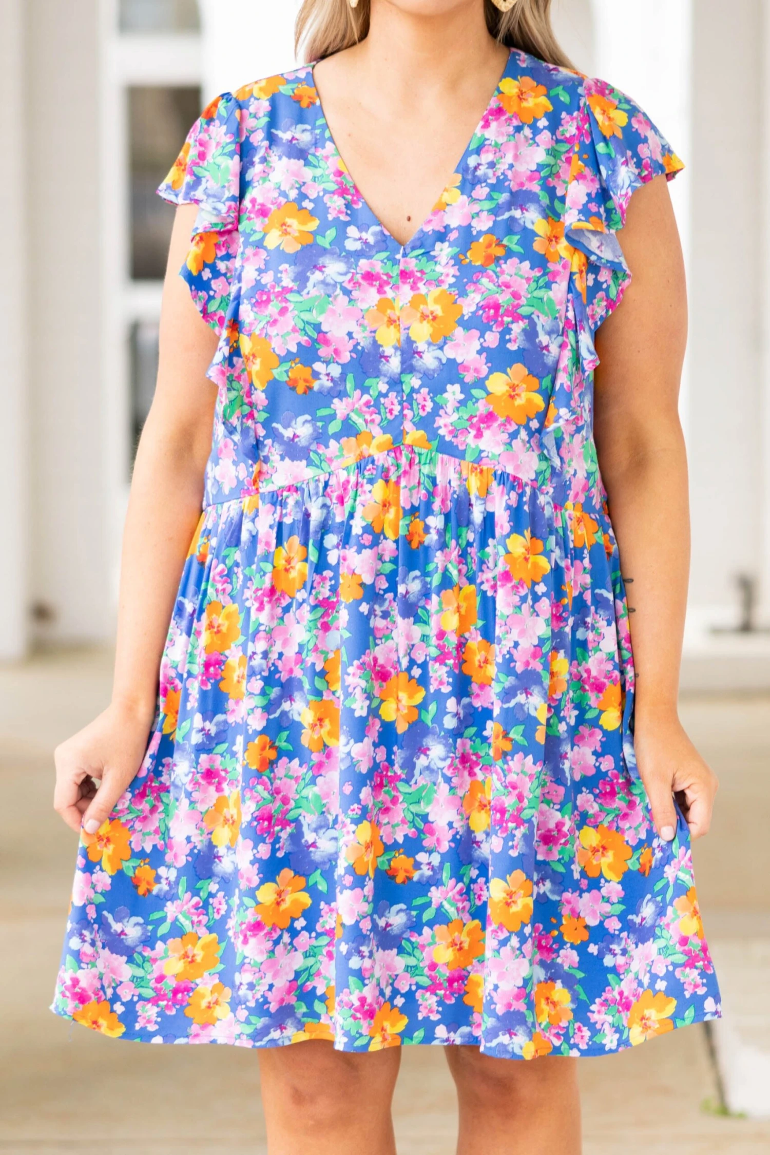 Dancing Around You Dress, Royal Multi 6 Dancing Around You Dress, Royal Multi - Image 4