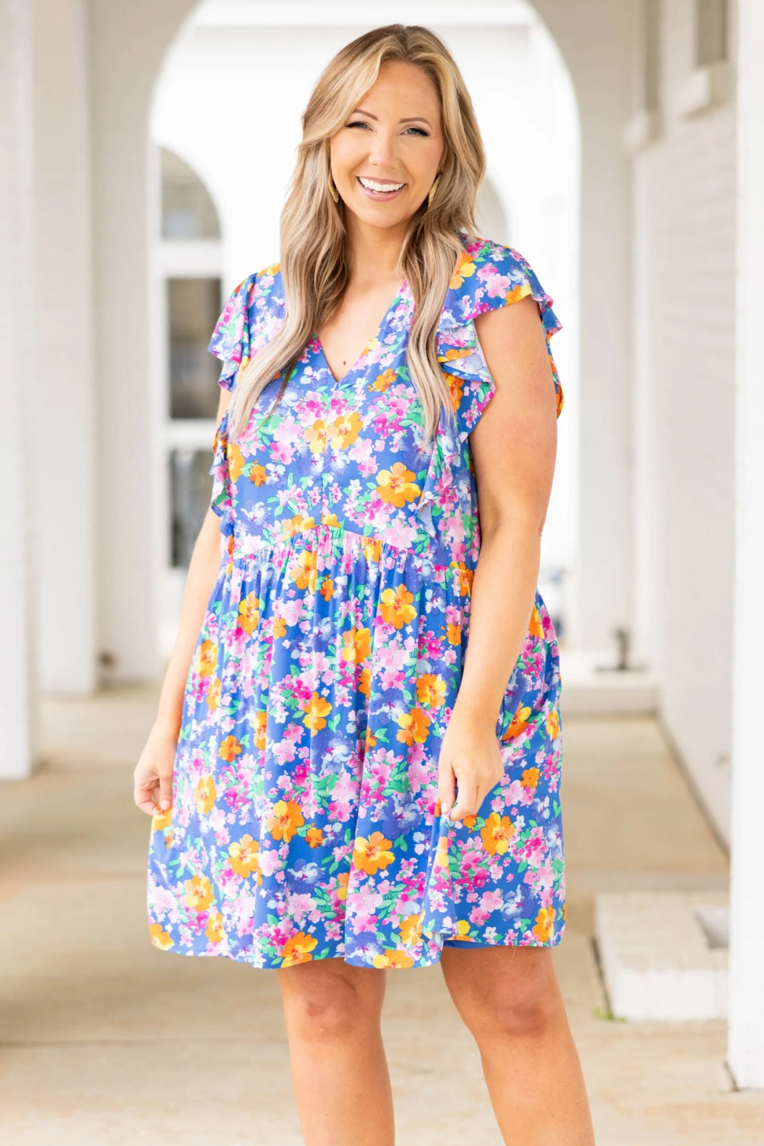 Dancing Around You Dress, Royal Multi 3 Dancing Around You Dress, Royal Multi