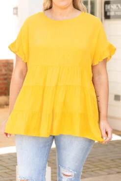 Defy The Odds Top, Marigold -Deals Swish Tex Store DefyTheOddsTop Marigold 8516