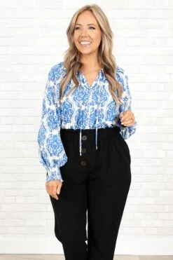 Don't Forget Your Smile Top, Blue