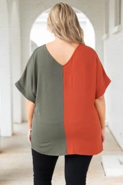Double Dose Of Color Top, Olive -Deals Swish Tex Store DoubleDoseOfColorTop Olive