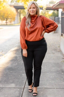 Embrace The Joy Top, Rust -Deals Swish Tex Store EmbraceTheJoyTop Rust 1031