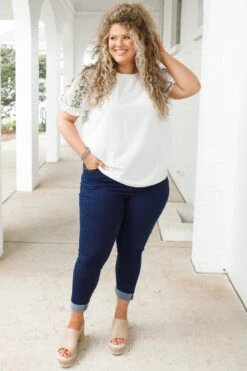 Embroidered With Love Top, White -Deals Swish Tex Store EmbroideredWithLoveTop White 4