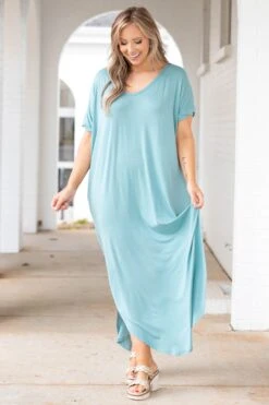 Enchanting Memory Maxi Dress, Nile Blue -Deals Swish Tex Store EnchantingMemoryMaxiDress NileBlue 1945