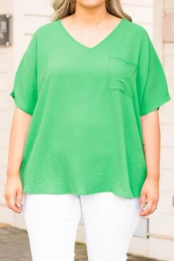 Everyday Stunning Top, Kelly Green -Deals Swish Tex Store EverdayStunningTop KellyGreen 3686