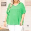 Everyday Stunning Top, Kelly Green -Deals Swish Tex Store EverdayStunningTop KellyGreen 3687