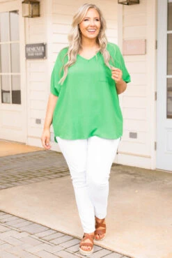 Everyday Stunning Top, Kelly Green -Deals Swish Tex Store EverdayStunningTop KellyGreen 3689