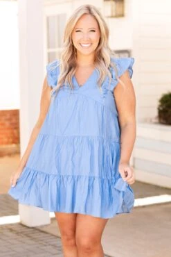 Far From You Dress, Misty Blue